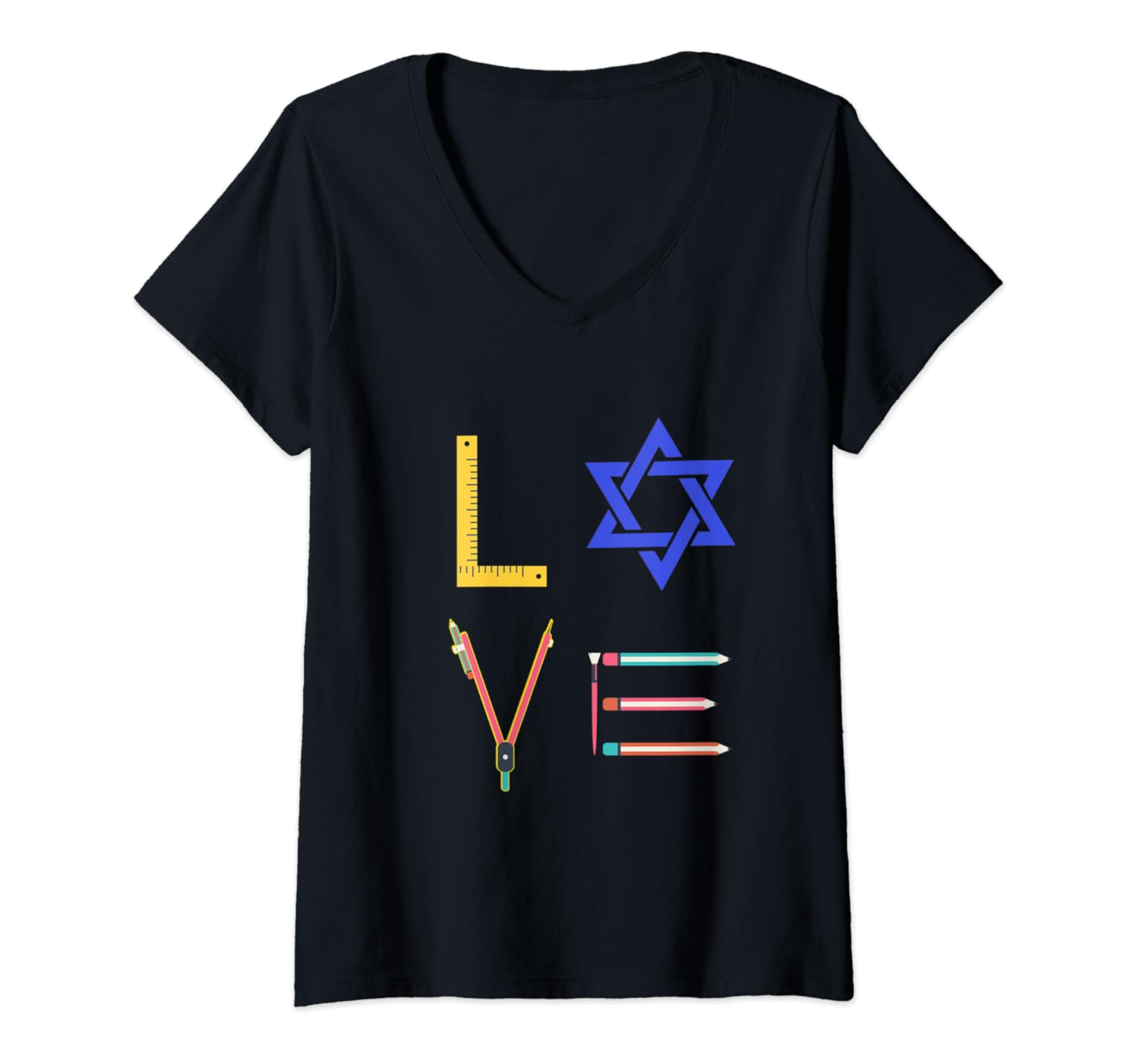 Womens Jewish Teachers Gifts Jew Educators VNeck TShirt